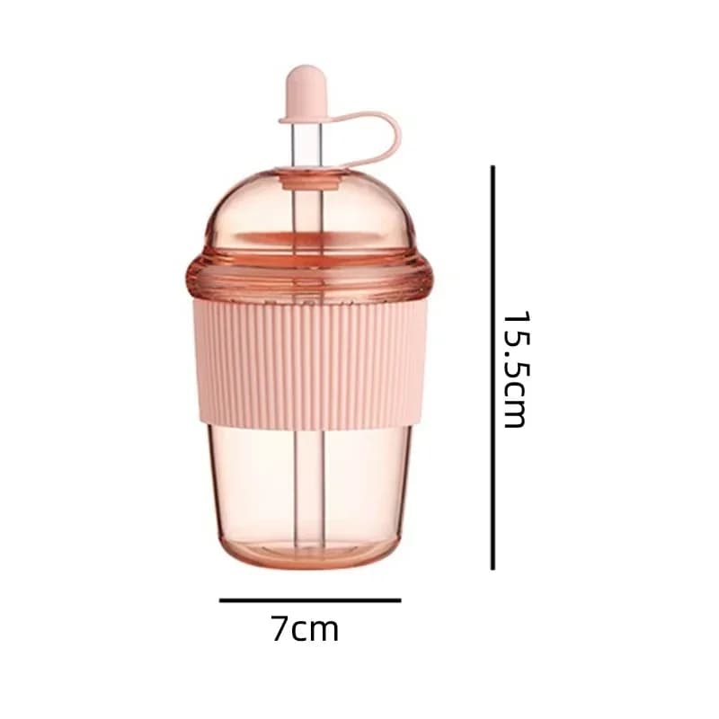 1 قطعة كوب شفاط قابل للطي بسعة 430ml من البلاستيك، بتصميم عصري عالي السعة للماء والشاي والقهوة والحليب، مقاوم للحرارة للعصير وأكواب الجيلي