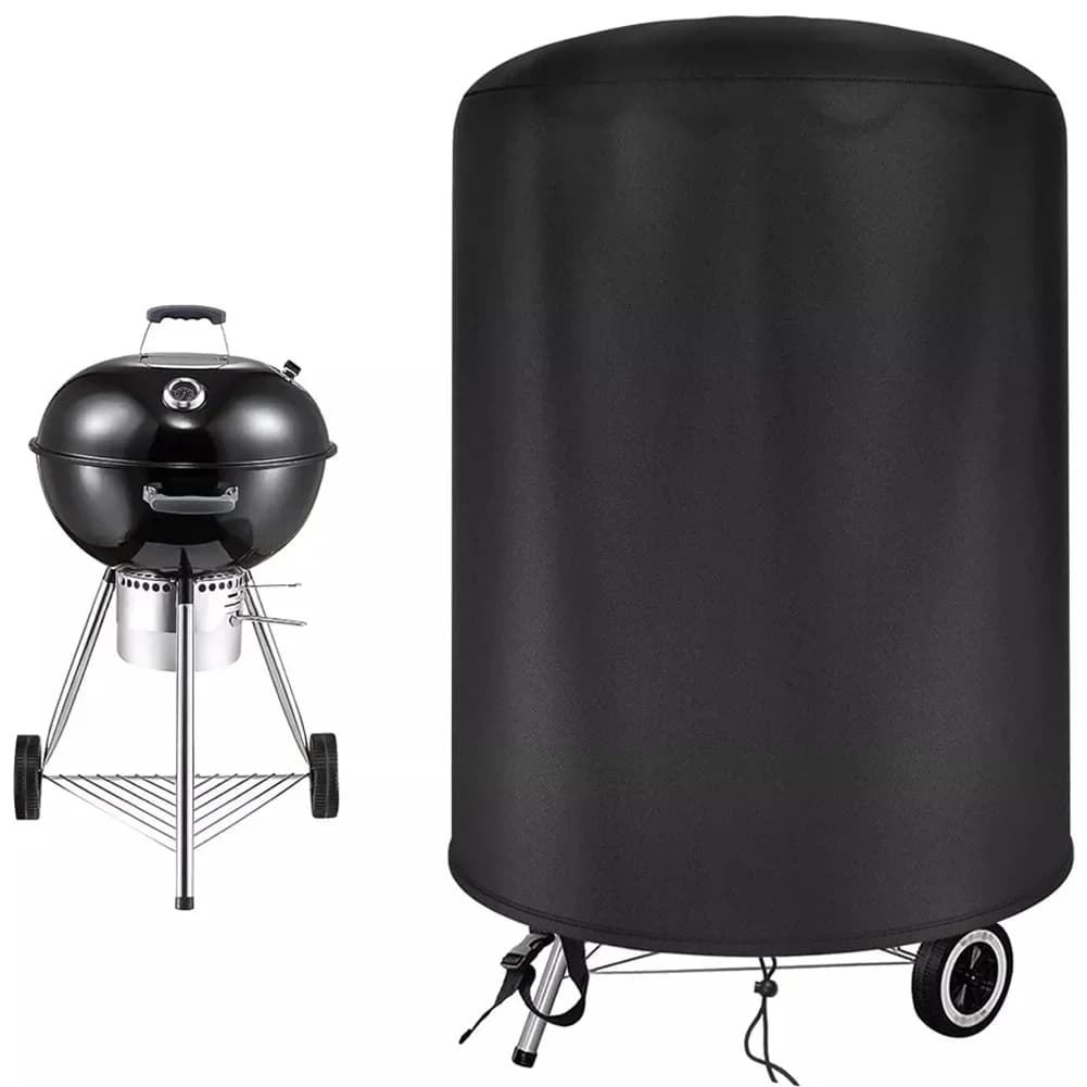 غطاء Raweao Kettle BBQ Weber مقاوم للماء للشواء، غطاء شواء دائري للحماية من المطر في الهواء الطلق، غطاء Oxford لأدوات الشواء 57Cm