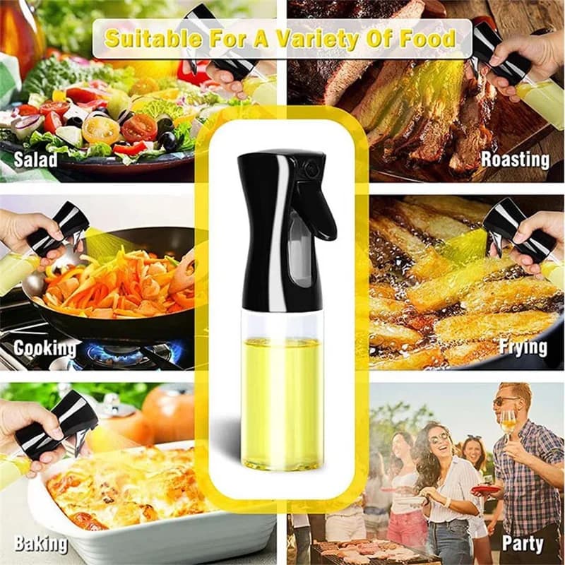 1 قطعة زجاجة رش زيت 100/200/300/500ml للمطبخ والمنزل، زجاجة رذاذ لزيت الزيتون الصالح للأكل، بخاخ زيت ضبابي، بخاخ للقلي الهوائي
