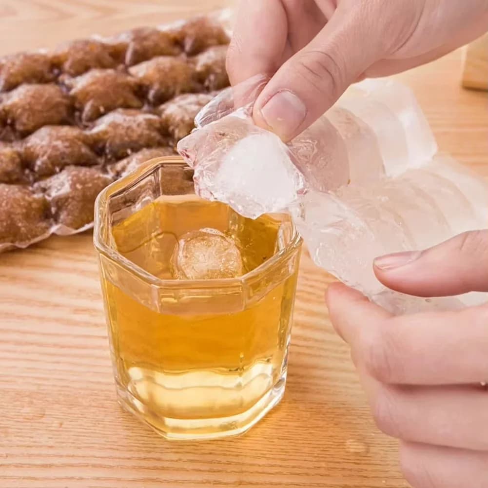 عبوة 10-100 قطعة/كيس، كيس ثلج قابل للاستخدام مرة واحدة، قالب مكعبات ثلج شبكي، كيس صينية ثلج ذاتي الإغلاق، كيس مكعبات ثلج، صندوق مكعبات ثلج صالح للأكل ومجمد