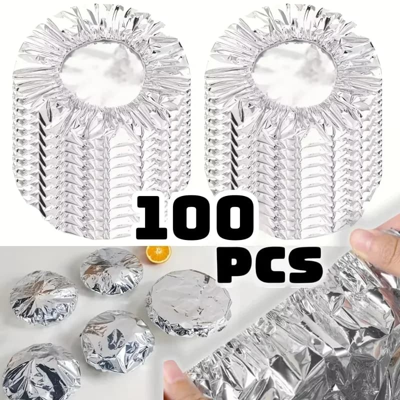 10/100 قطعة غطاء من رقائق الألومنيوم مقاوم للحرارة وعازل للأطباق والأوعية، يحافظ على الطعام دافئًا وطازجًا، غلاف غذائي من الدرجة الغذائية للمطبخ